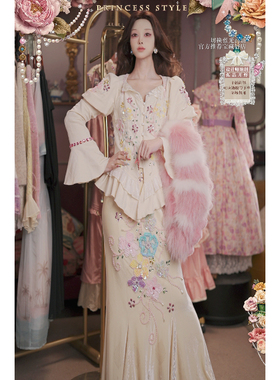 1001直播181《洛可可秋冬至臻·维多利亚花园》上衣半裙毛领5件套