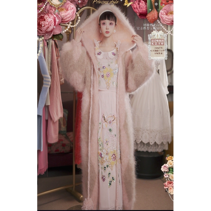 1018直播199《进口超幼《塔罗牌仙鹿》羊毛外套丝绸套装5件套》