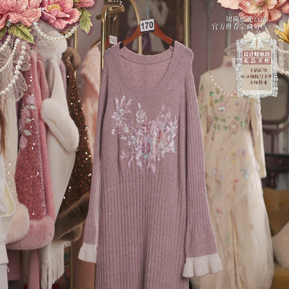 1218直播170彩蛋双旦福利仙玉紫公主毛衣裙80-120
