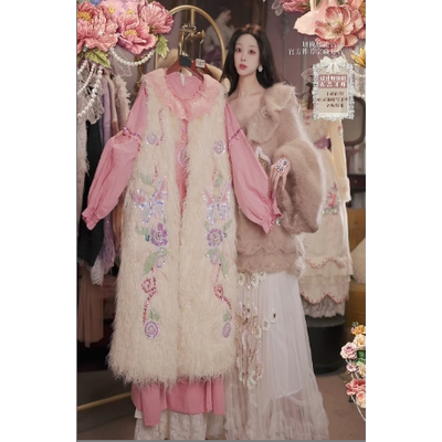 1030直播190洛可可秋冬仙品·绽放蔷薇·羊毛马甲连衣裙5件套