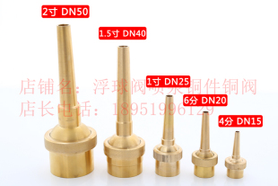 全铜4分6分1寸1.5寸万向直射可调喷头直流喷头喷泉景观喷水池鱼池
