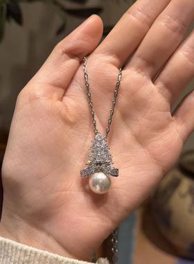 【圣诞树】尖晶吊坠项链  时尚通勤单品 圣诞树造型个性黄铜