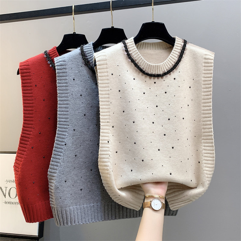 洋气无袖上衣百搭毛衣背心女