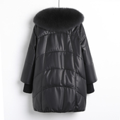 海宁真皮羽绒服女皮衣绵羊皮狐狸毛大毛领加大码 冬季 新品 外套