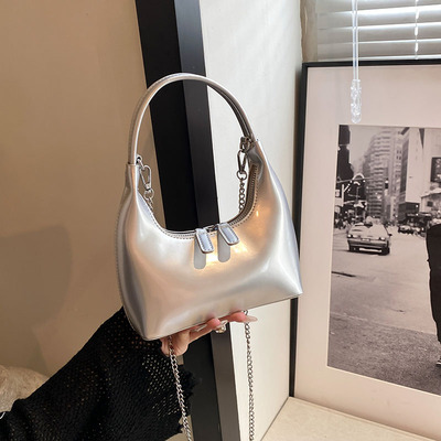 菇八八小众银色包包女夏天