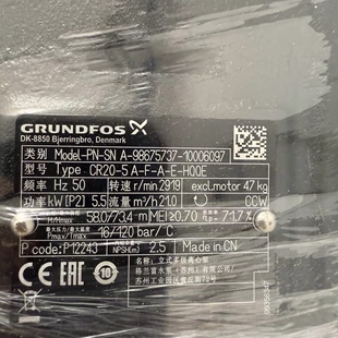 HQQE立式 grundfos格兰富增压水泵CR20 多级离心泵5.5kw