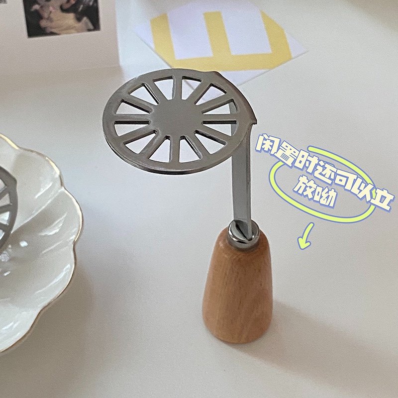 ins风 实木手柄捣泥器 不锈钢压泥器压蒜器 厨房小工具 压柠檬器