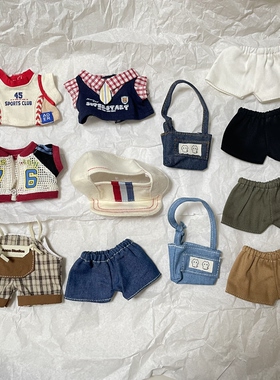 配饰labubu部分可穿娃娃衣服拉布布棒球衣厨师泳衣牛仔包15cm13