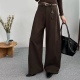 高腰洋气百搭显瘦长裤 休闲裤 时尚 加绒弯刀阔腿裤 女2025冬款 新韩版