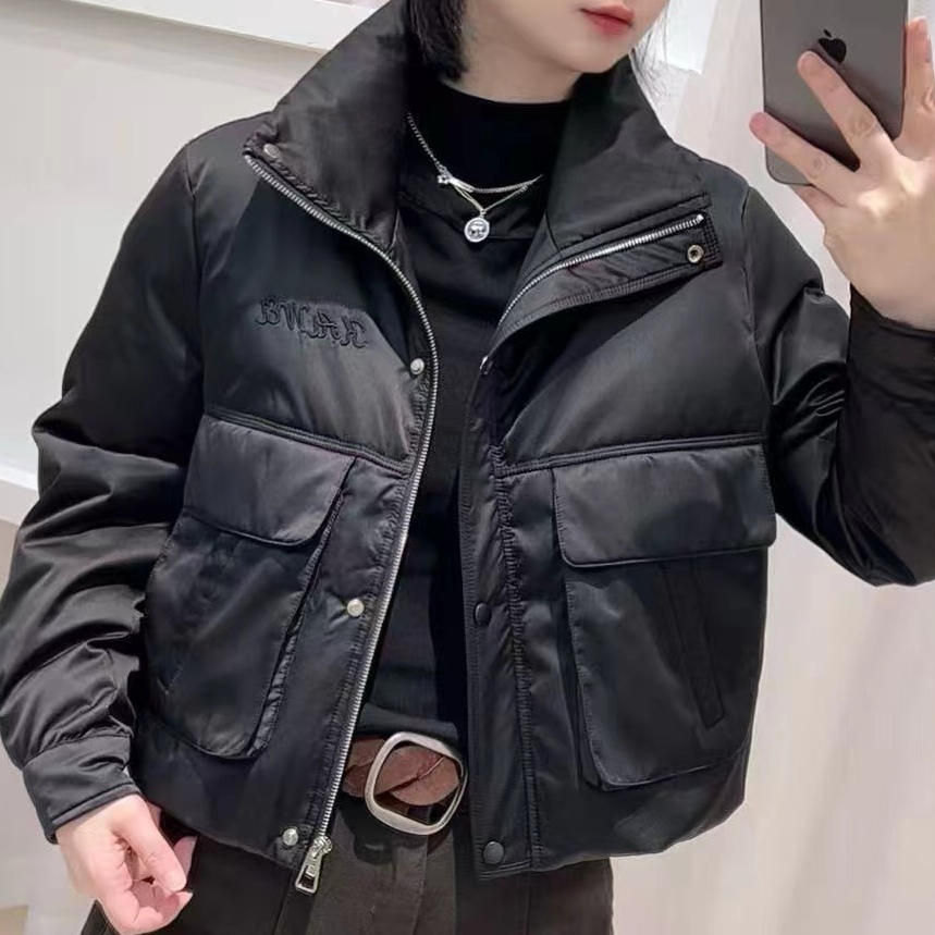 欧洲站2025秋冬新款精品女装 欧货羽绒服翻领国标白鸭绒短外套潮