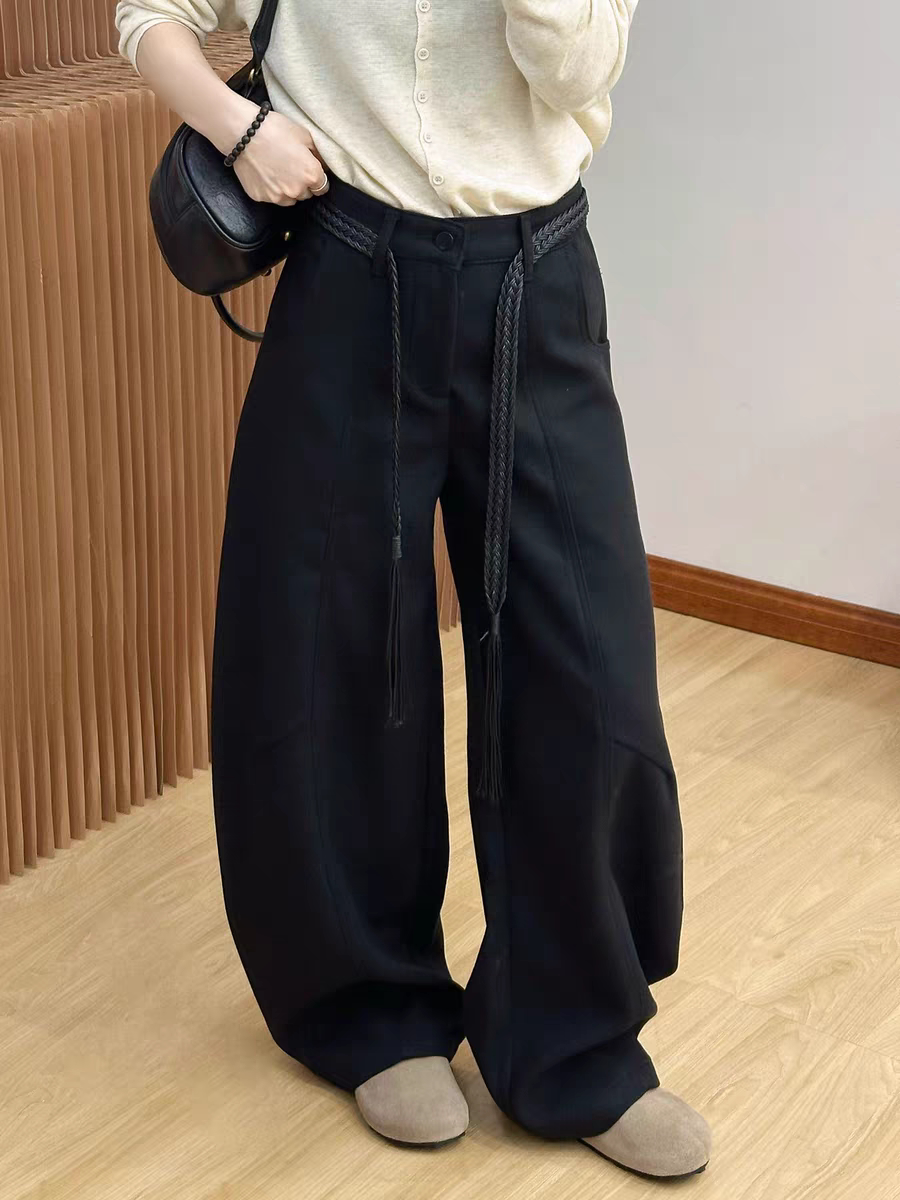 复古长裤弯刀西装阔腿裤女欧洲站2026秋装新款欧货女装休闲裤子潮