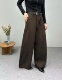 欧洲站2025冬款 女 百搭显瘦长裤 新款 欧货配挂件腰带加绒休闲阔腿裤