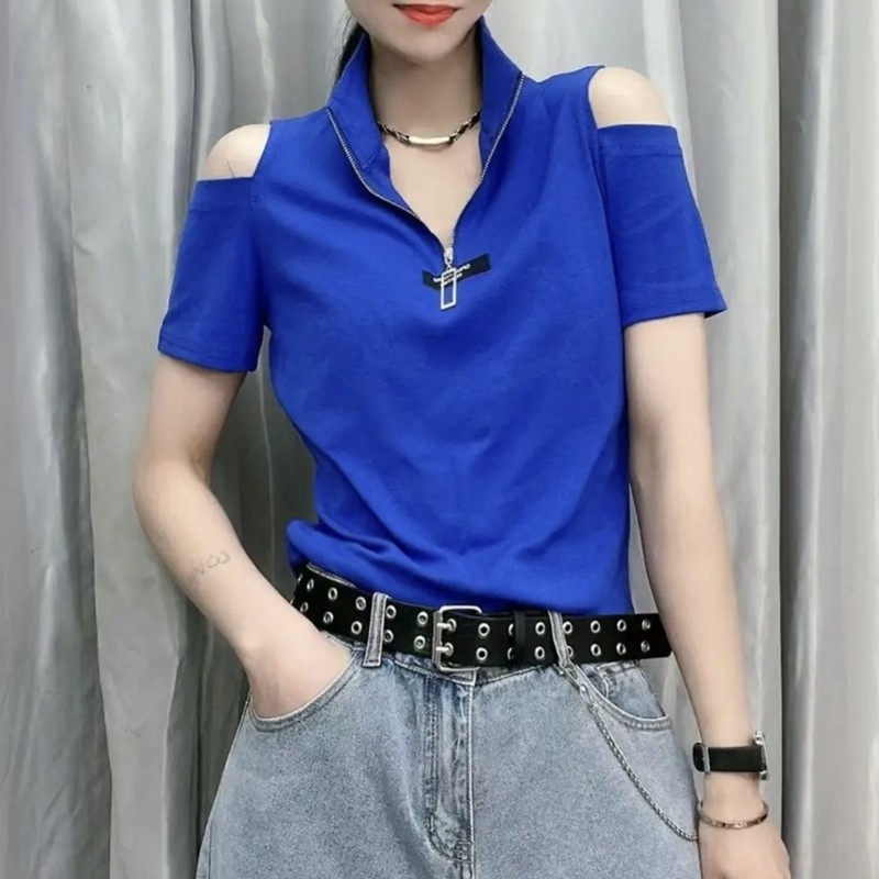 欧货女装夏季短袖薄款设计感