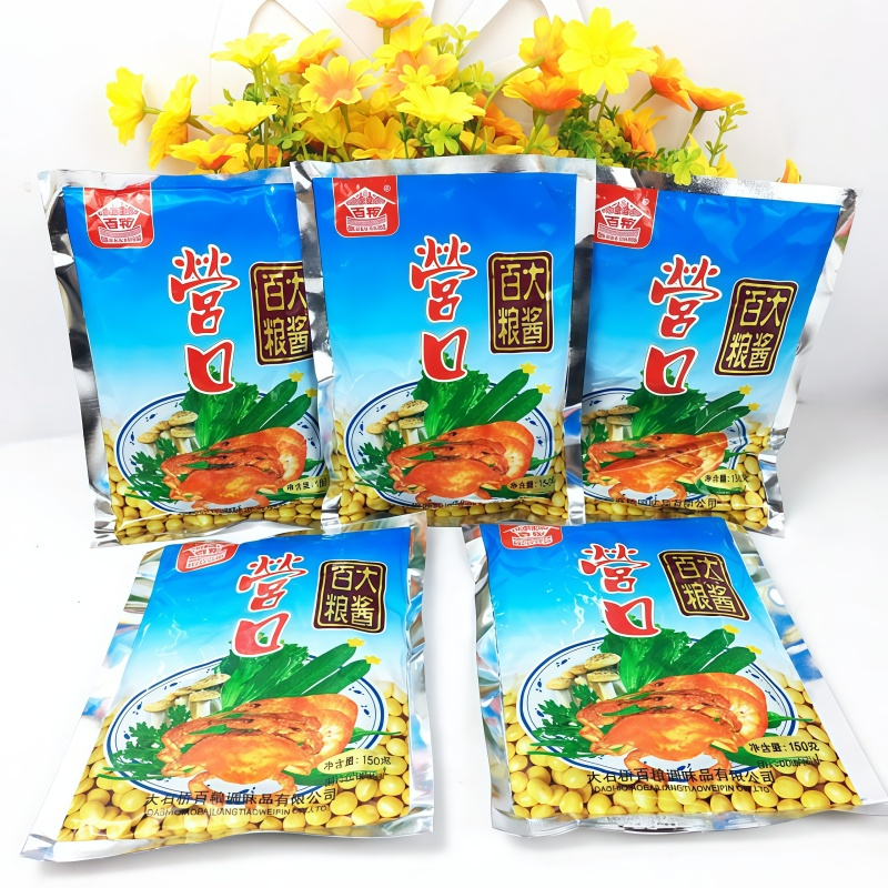 百粮营口大酱150克  东北特产黄豆酱调味酱火锅蘸料10袋包邮