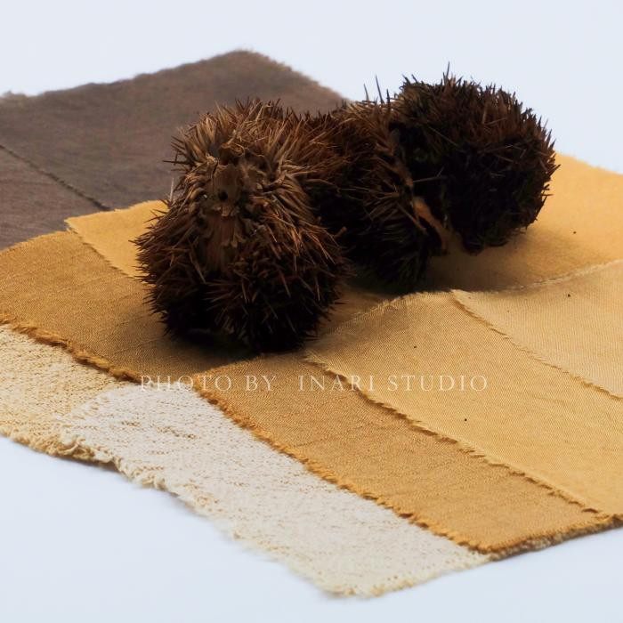 稻荷inari 毛栗壳栗子刺壳 褐色天然植物染料草木染材手工扎染diy