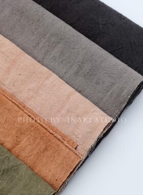 稻荷Inari 纯色草木植物染色纯棉手织布 多种颜色拼布手工DIY面料