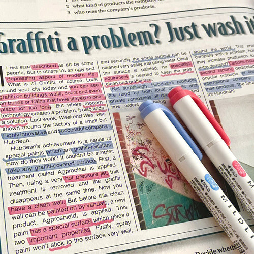 新色日本ZEBRA斑马荧光色笔WKT7