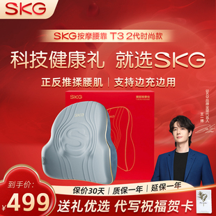 SKG腰部按摩器T3 按摩腰背椅垫办公室车载靠垫腰椎按摩仪 2时尚