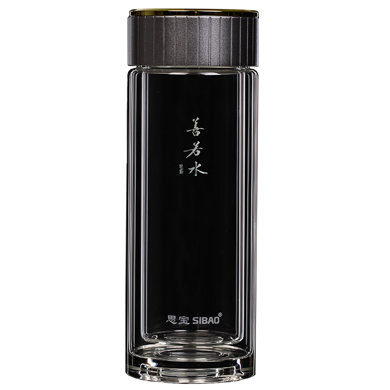 思宝玻璃杯男双层善若水高硼硅