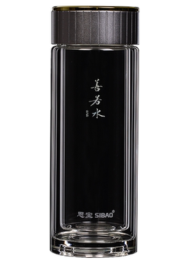 思宝玻璃杯男双层善若水高硼硅