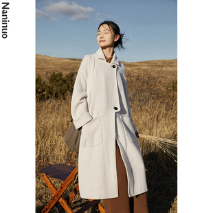 ＜不破不立＞羊绒不规则翻领大衣NRWT24135
