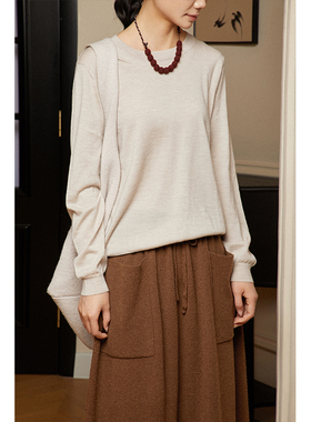 ＜公式打底＞精纺羊绒低圆领基础打底衫简约百搭 NGCX25161