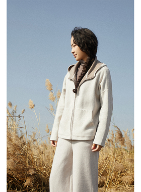 双面穿羊绒拉链短款外套加厚简约百搭NXWT23081