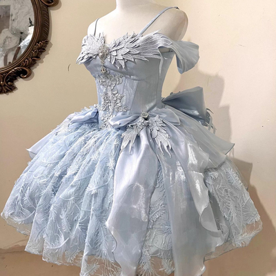 现货特价蓝色lolita公主仙女裙甜美可爱成人礼服洛丽塔迪士尼穿
