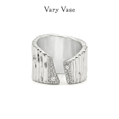 VaryVase法式钻石开口戒指女