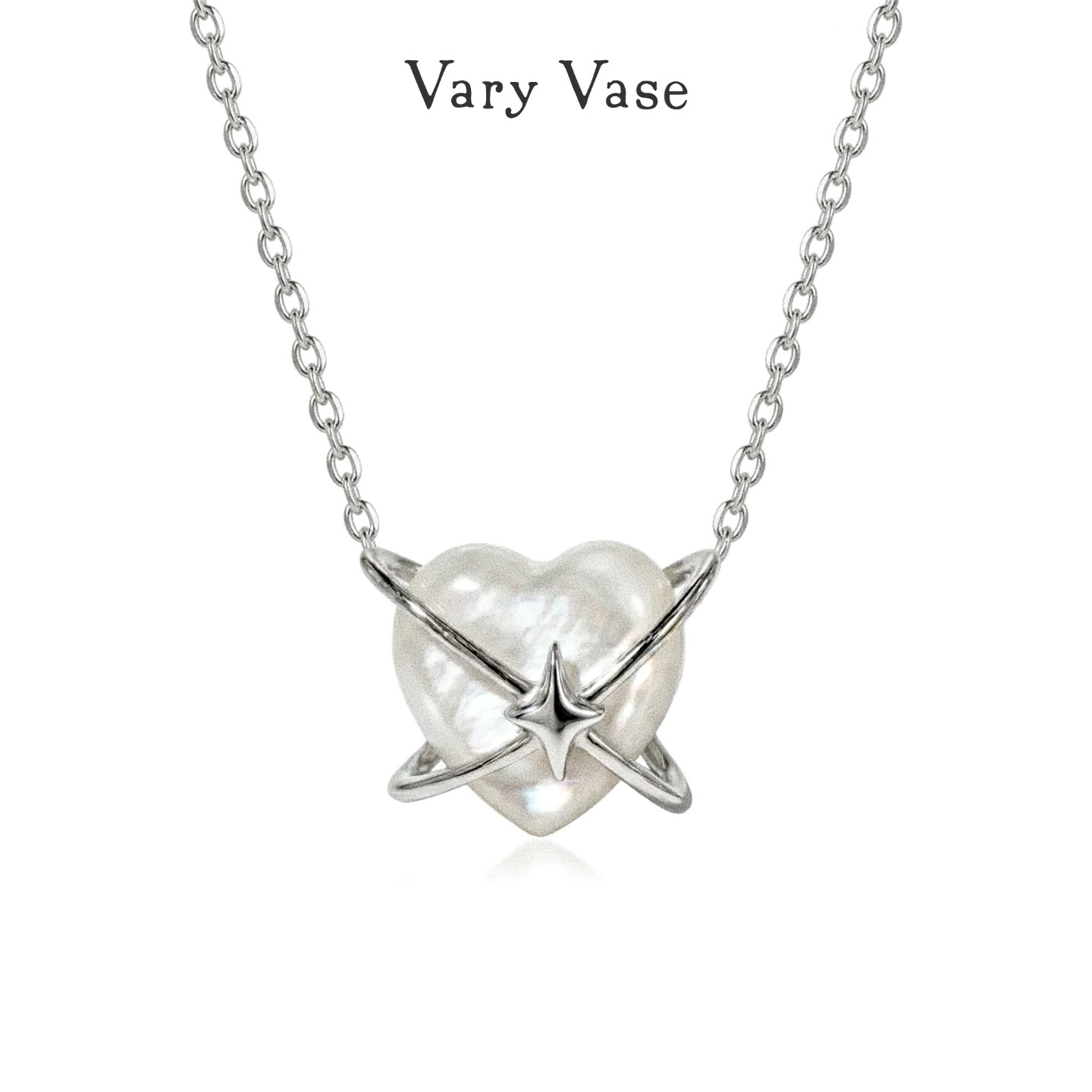 Vary Vase星光缠绕爱心项链 天然贝母纯银轻奢小众