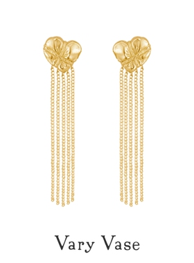 Vary Vase 爱心礼盒k金流苏派对耳钉 原创设计小众高级感礼物
