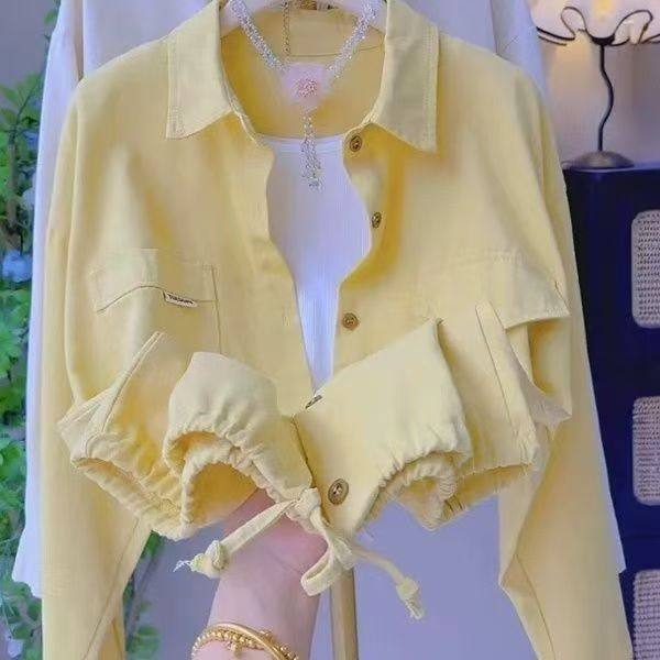 粉色Polo领涤棉衬衫外套女春秋季外搭开衫下摆抽绳宽松百搭衬衣女,女装/女士精品,时尚防晒服,淘宝优惠券,粉丝福利购,淘宝优惠卷