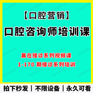 赢在接诊全系列口腔咨询师店长医患沟通视频培训课第1到170期
