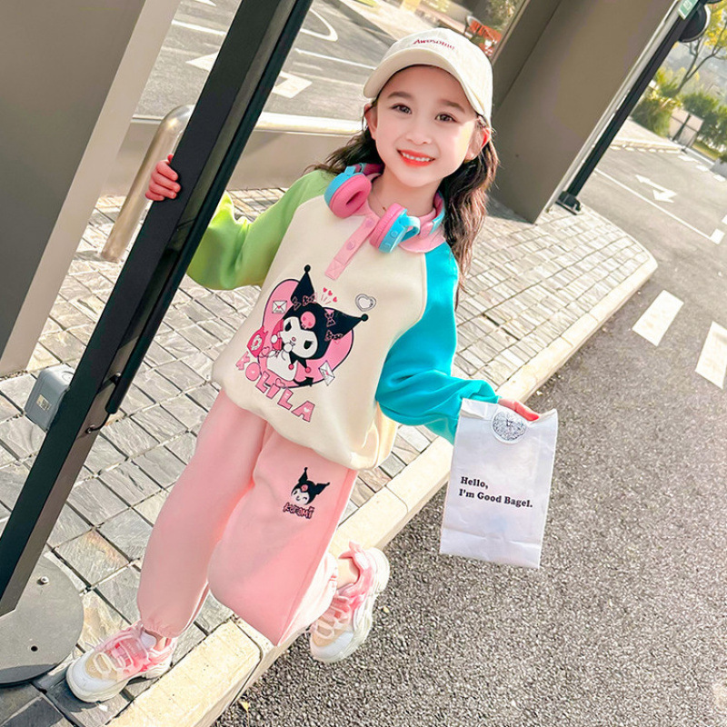 女童春装2025新款套装开春洋气儿童春秋休闲学院女宝卫衣运动