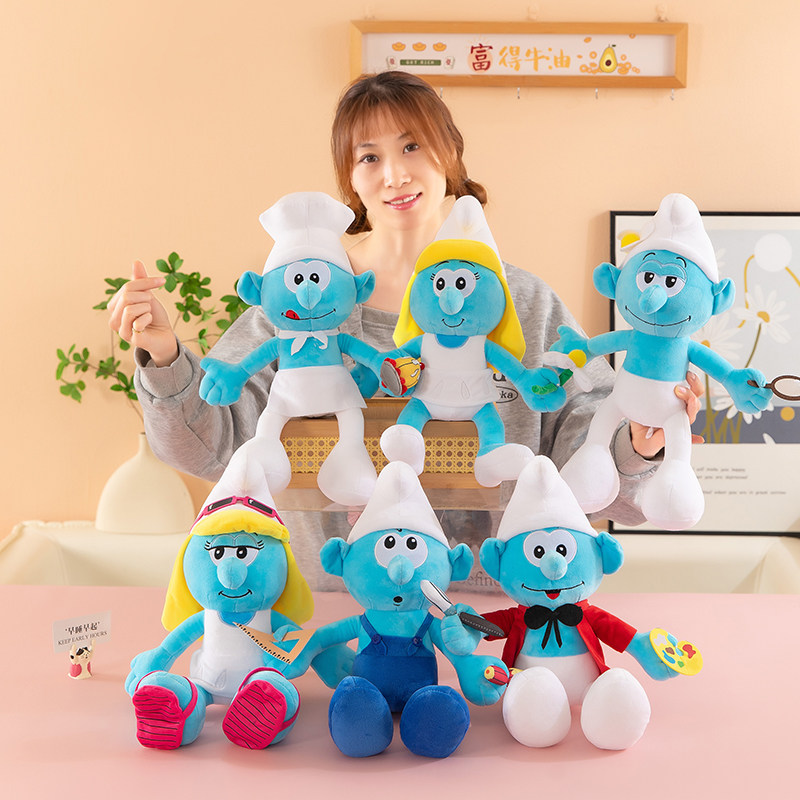 蓝精灵毛绒玩具工程师蓝妹妹玩偶