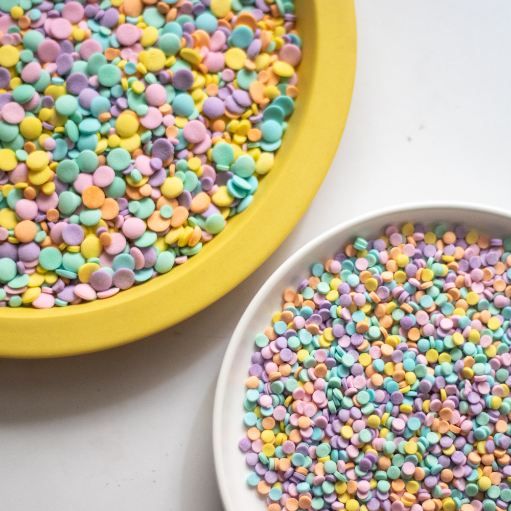 复古生日奶油蛋糕彩色糖珠浅彩色马卡龙大小圆形圆片糖片13031312