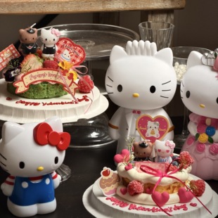 烘焙秘密 214情人节情侣kt猫咪蜡烛 西装裙子凯蒂猫Kitty波点蛋糕