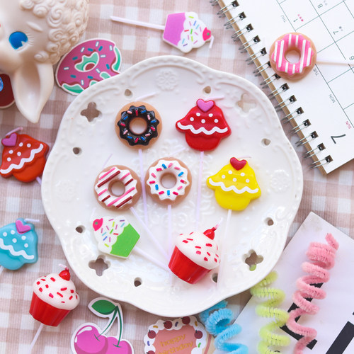 生日派对甜甜圈立体蜡烛复古