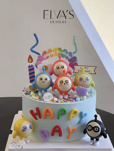卡通蛋仔小子公仔宝宝生日摆件