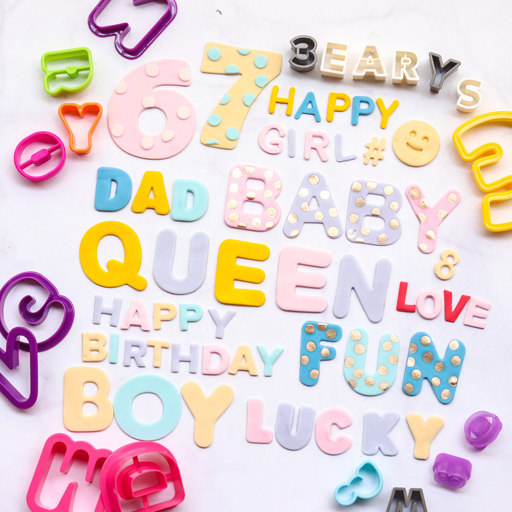 烘焙工具 塑料翻糖糖牌饼干切模 大小写英文字母数字曲奇模具