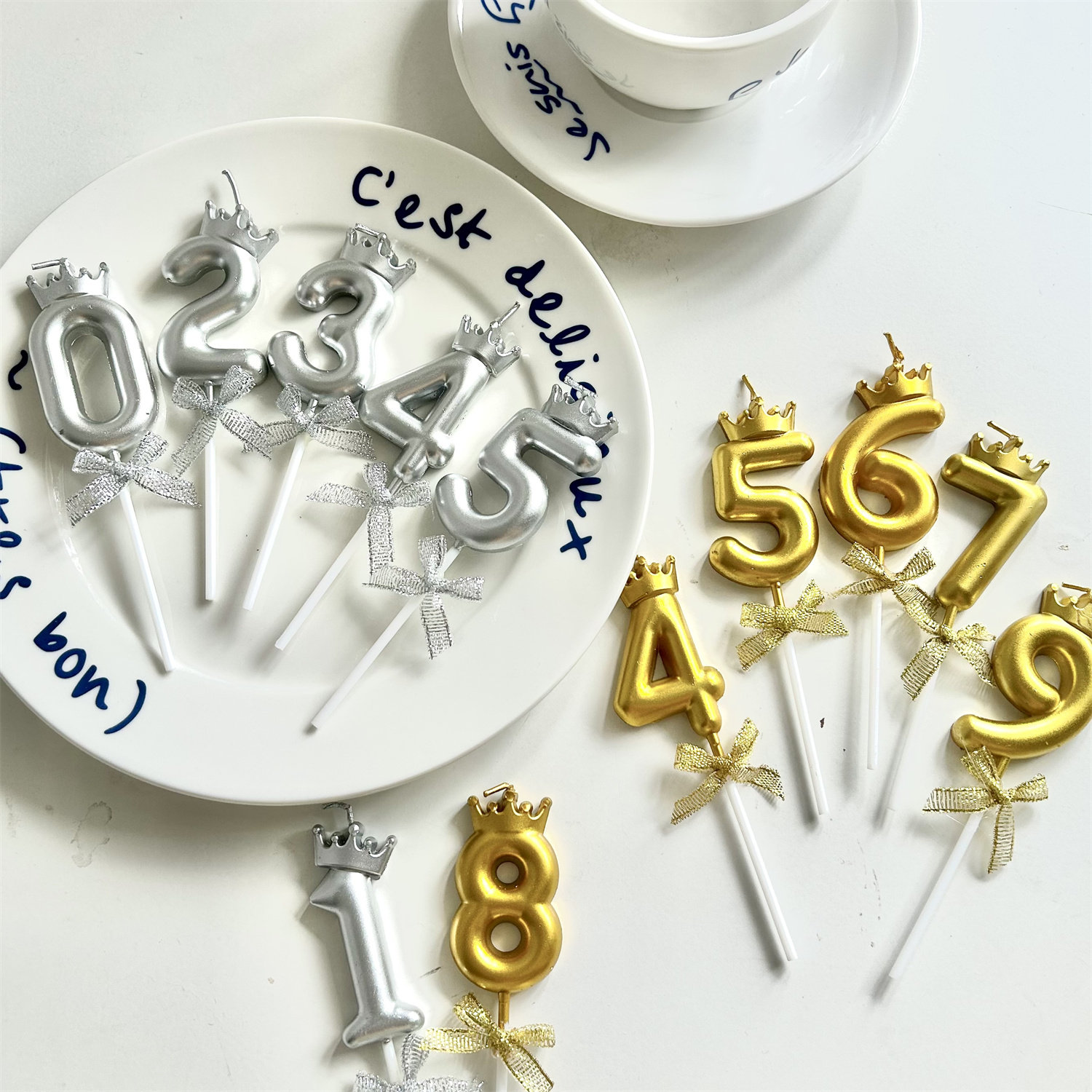 烘焙秘密 ins韩国金色银色蝴蝶结皇冠数字蜡烛 复古生日蛋糕蜡烛,节庆用品/礼品,蜡烛,淘宝优惠券,粉丝福利购,淘宝优惠卷