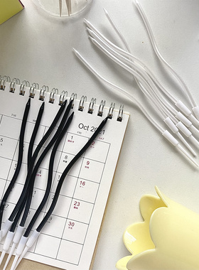 烘焙秘密 ins韩国黑白弯弯生日蜡烛 珠光白曲线蜡烛复古生日蛋糕