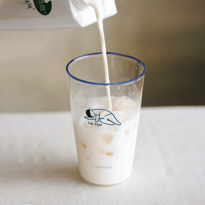 拾器集高款玻璃水杯子卡通个性原创意冰镇咖啡果汁奶茶啤酒耐高温