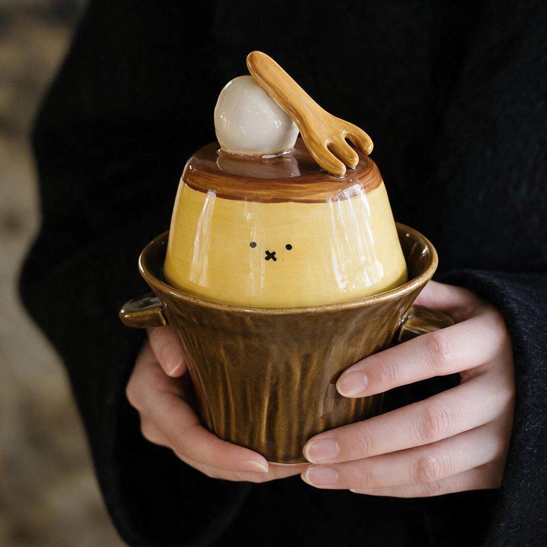 拾器集带盖碗儿童餐具甜品布丁酸奶昔杯浮雕卡通可爱冰淇淋燕窝盅