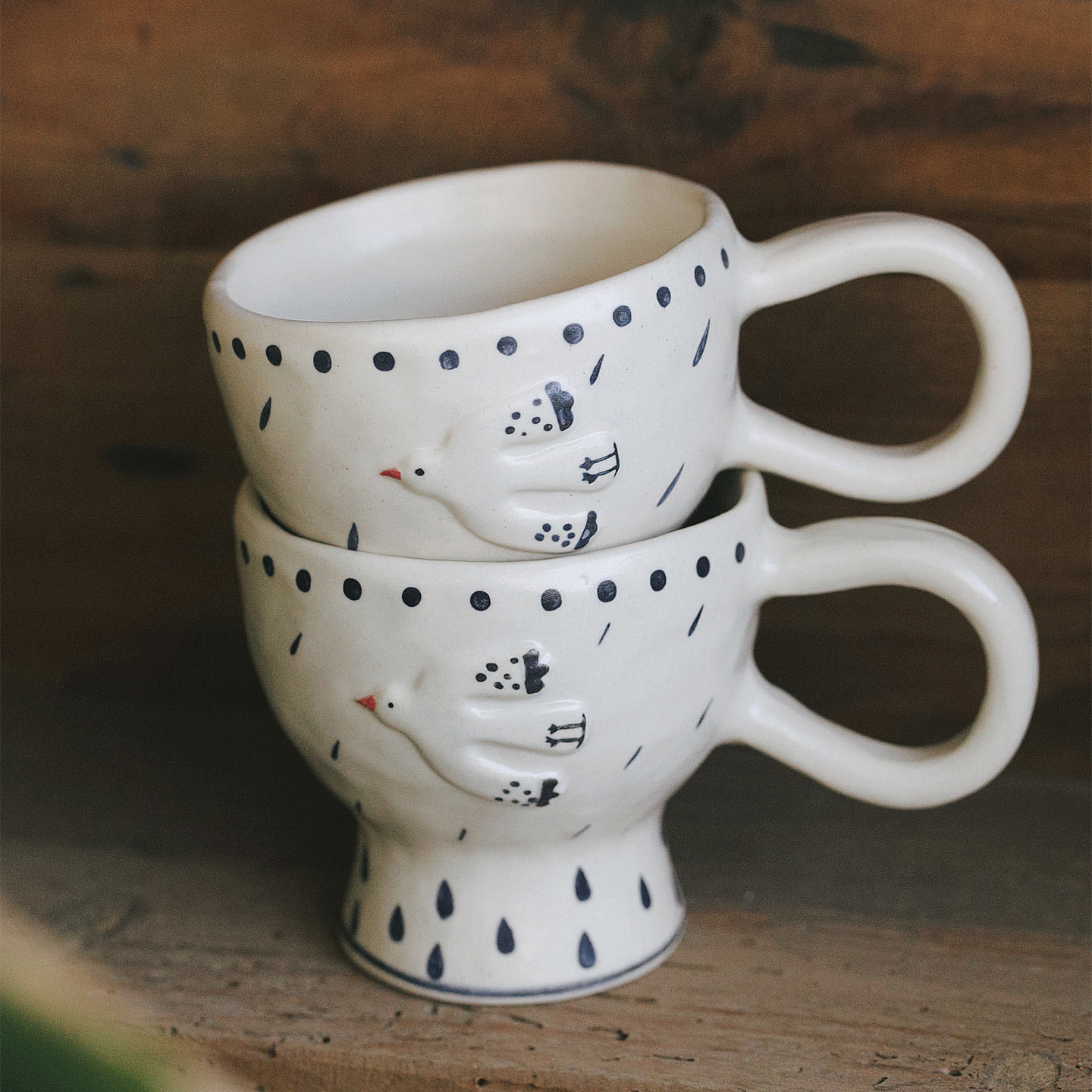 拾器集原创马克杯高脚加厚