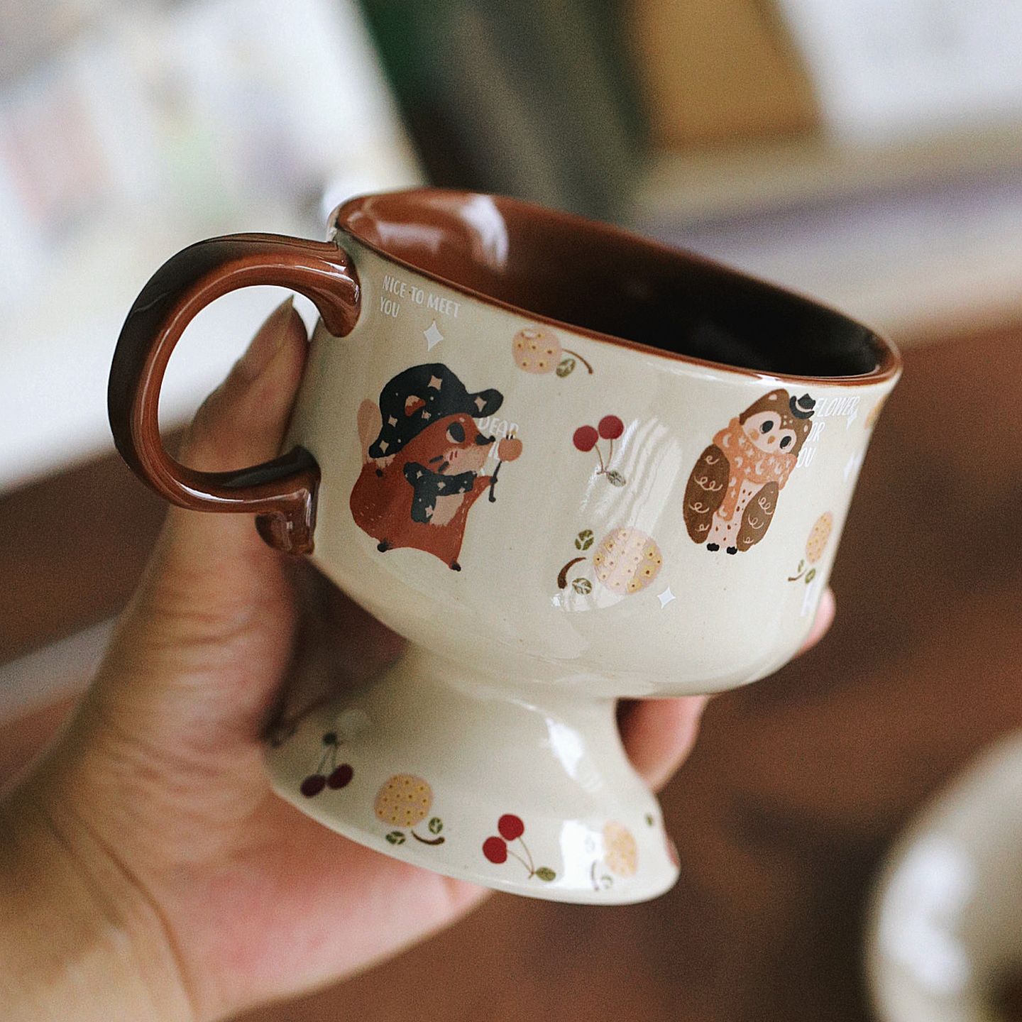 拾器集高脚卡通漫画马克杯早餐杯