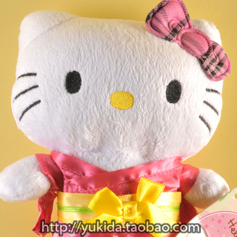 正版Sanrio三丽鸥Hello Kitty和服哈喽kt猫 毛绒布艺类玩具公仔