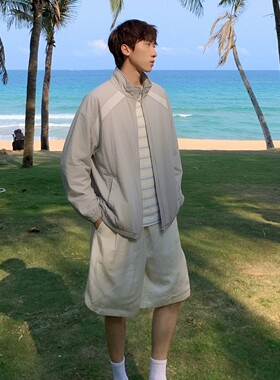 浅灰色解构冰丝防晒衣男款夏季薄款网眼透气防晒服海边穿搭皮肤衣