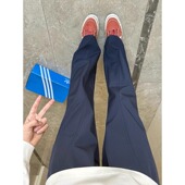 子男夏季 cleanfit显腿长直筒裤 薄款 美式 防水风冲锋裤 藏青色速干裤