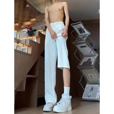 冰丝微喇西装裤夏季薄款cleanfit